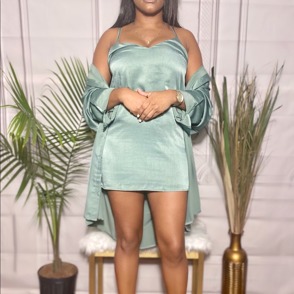 RAVEN LUXE Satin 2 piece dress